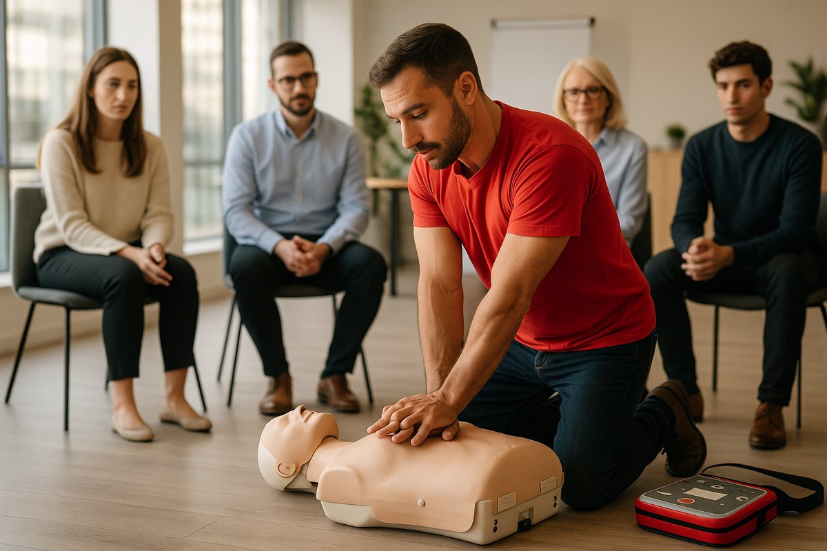 Formation SST initiale - séance de premiers secours sur mannequin RCP